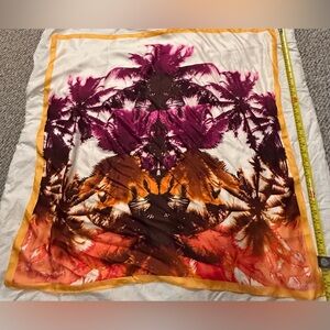 Vince Camuto 100% silk Tropical Palm Scarf